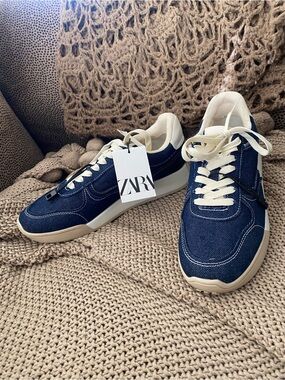 Zara denim sneakers NWT New 39 8